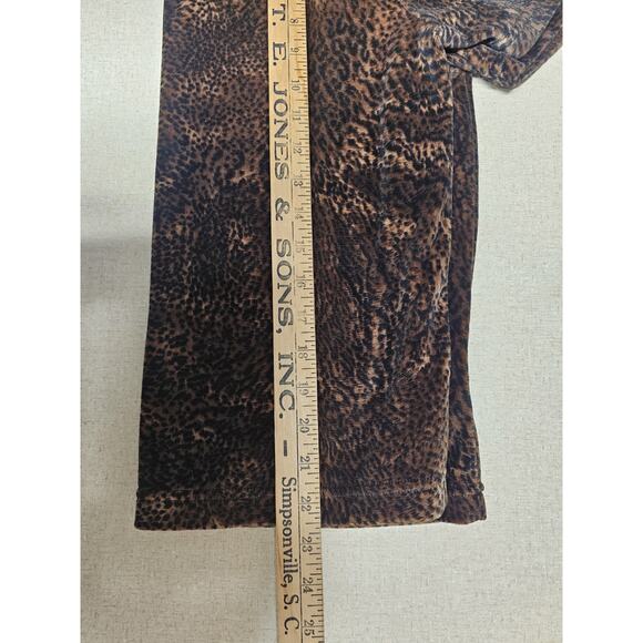 JONES NEW YORK Velour Animal Priht Top Sz Med Whimsigoth Clubwear Short Sleeve - Picture 6 of 6